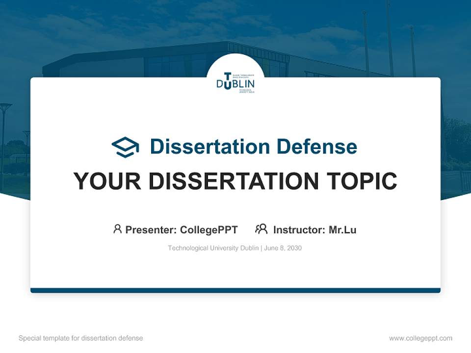 Technological University Dublin Graduation Thesis Defense PPT Template4:3 ratio PPT effect preview image7
