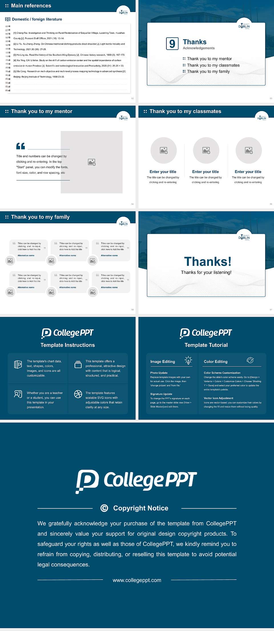 Technological University Dublin Graduation Thesis Defense PPT Template4:3 ratio PPT effect preview image7