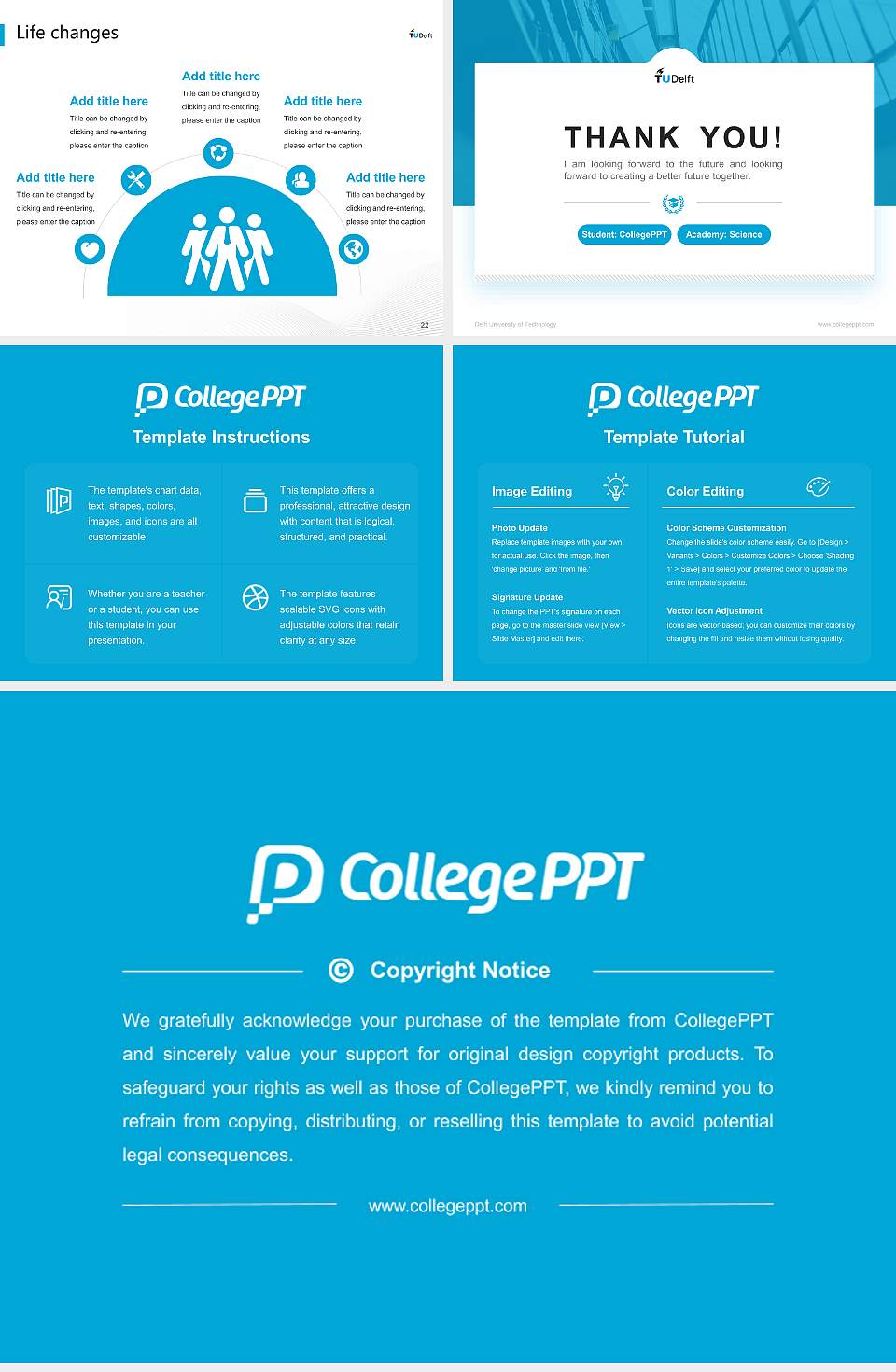 Delft University of Technology National Scholarship Defense PPT Template4:3 ratio PPT effect preview image4