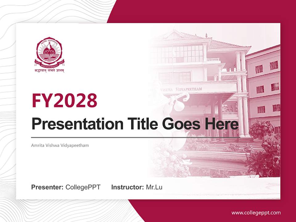 Amrita Vishwa Vidyapeetham Academic Presentation/Research Findings Report PPT Template4:3 ratio PPT effect preview image5
