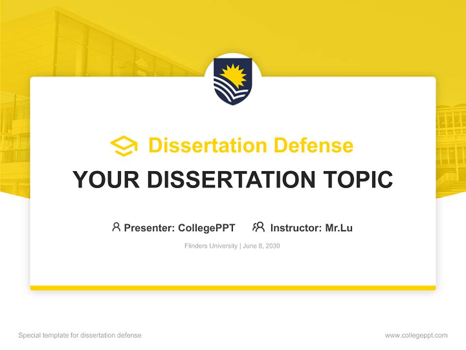 Flinders University Graduation Thesis Defense PPT Template4:3 ratio PPT effect preview image7