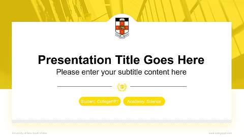 University of New South Wales National Scholarship Defense PPT Template
