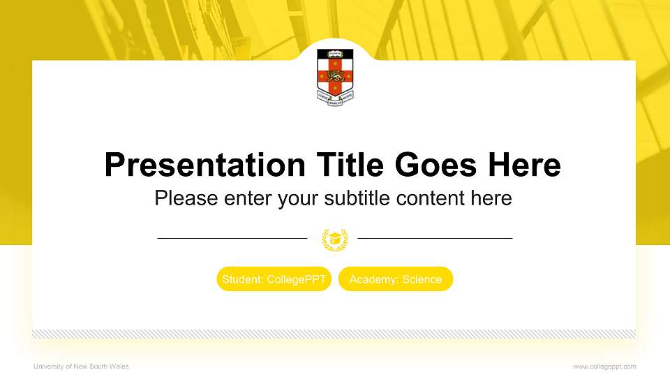 University of New South Wales National Scholarship Defense PPT Template16:9 ratio PPT effect preview image