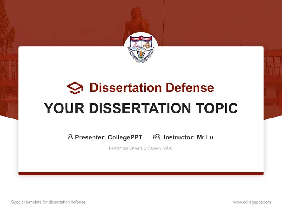 Berhampur University Graduation Thesis Defense PPT Template4:3 ratio PPT effect preview image7