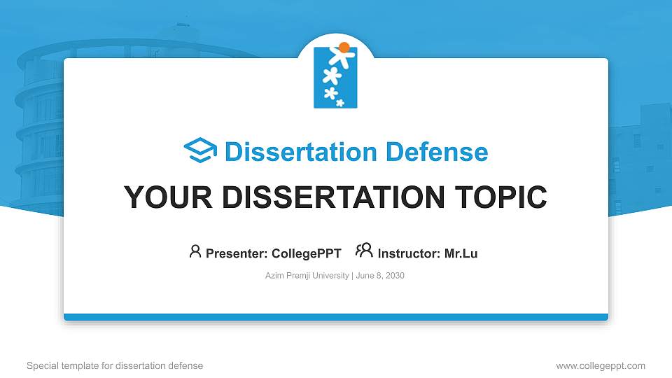 Azim Premji University Graduation Thesis Defense PPT Template16:9 ratio PPT effect preview image