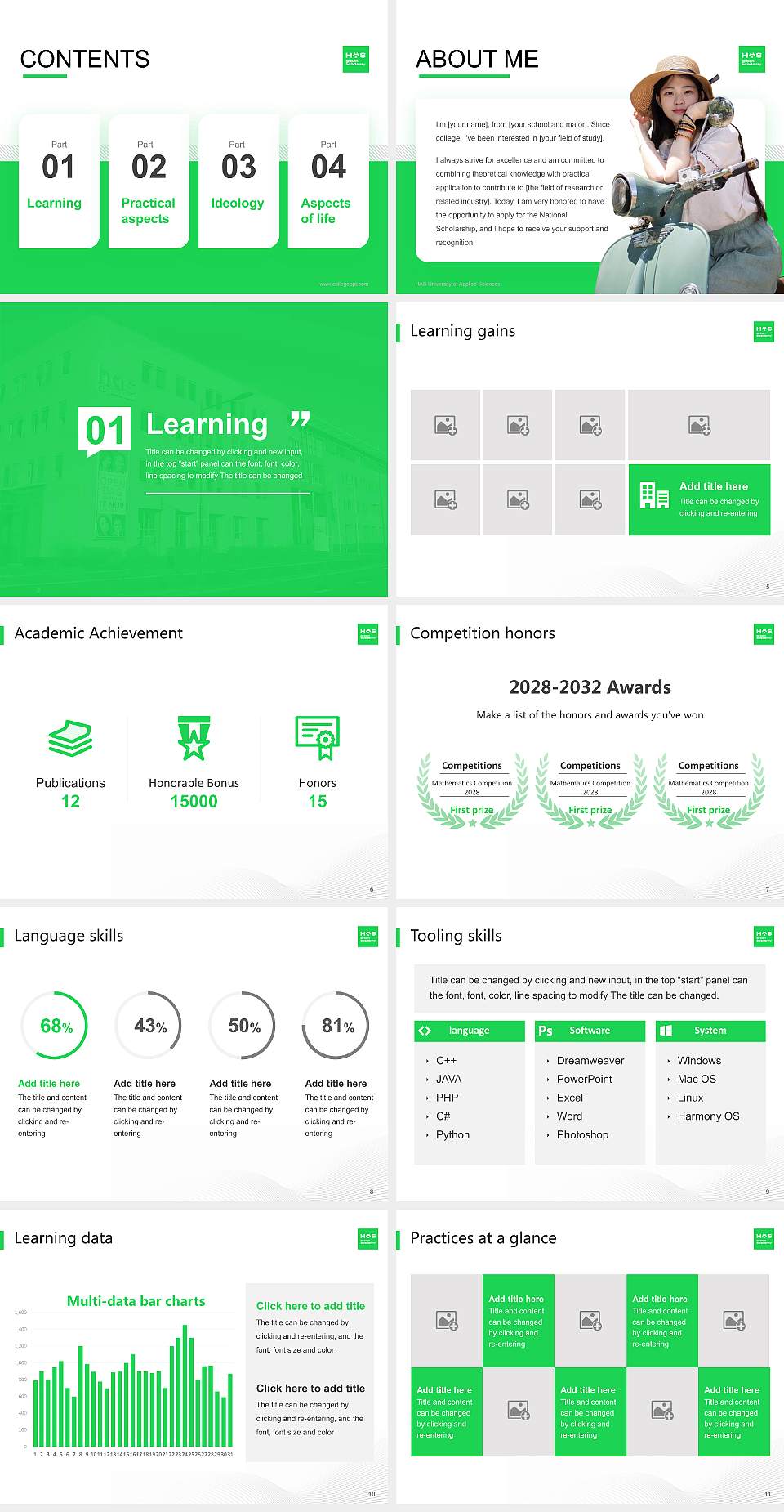 HAS University of Applied Sciences National Scholarship Defense PPT Template4:3 ratio PPT effect preview image2