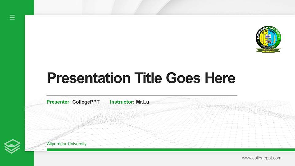 Alipurduar University Thesis Proposal/Graduation Defense PPT Template16:9 ratio PPT effect preview image
