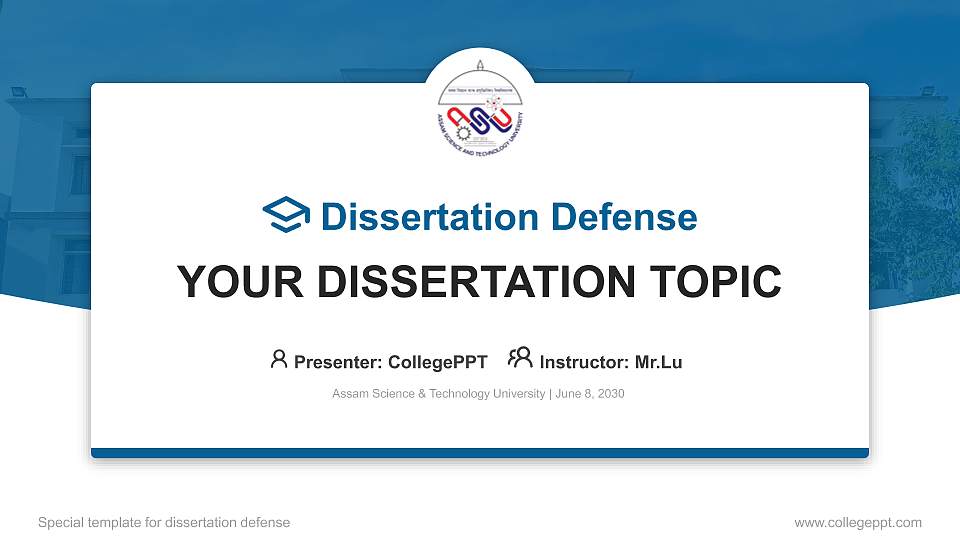 Assam Science & Technology University Graduation Thesis Defense PPT Template16:9 ratio PPT effect preview image