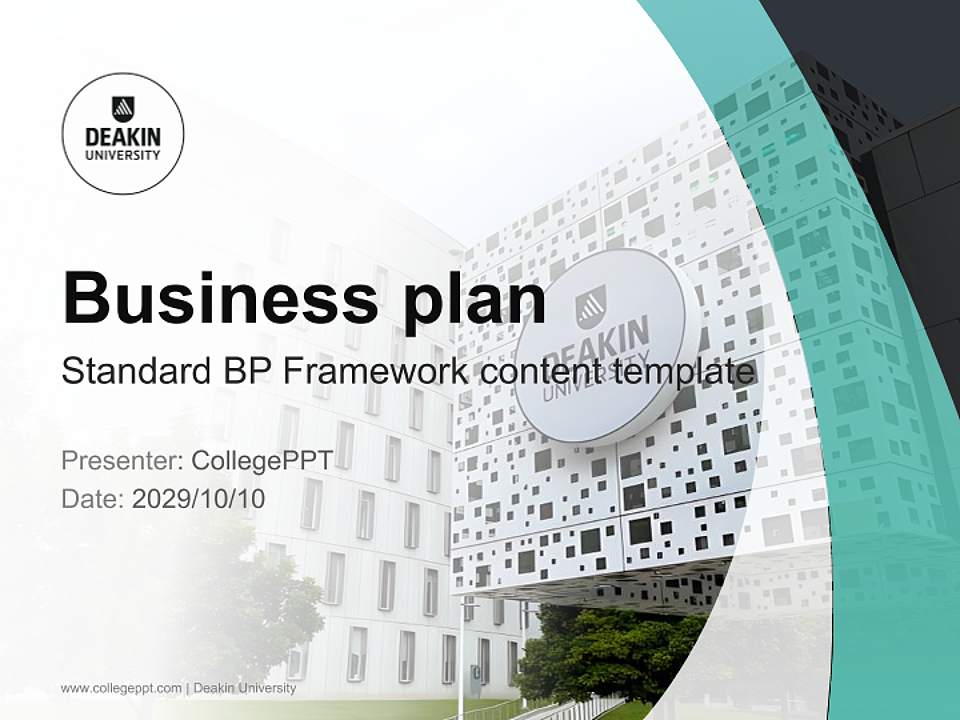 Deakin University Competition/Entrepreneurship Contest PPT Template4:3 ratio PPT effect preview image9