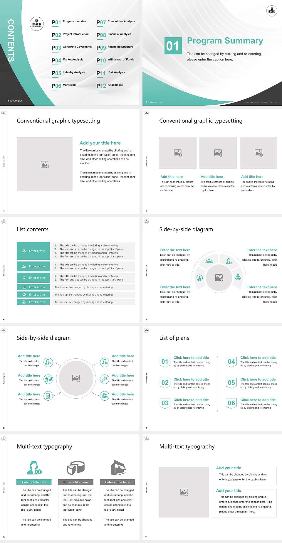 Deakin University Competition/Entrepreneurship Contest PPT Template4:3 ratio PPT effect preview image2