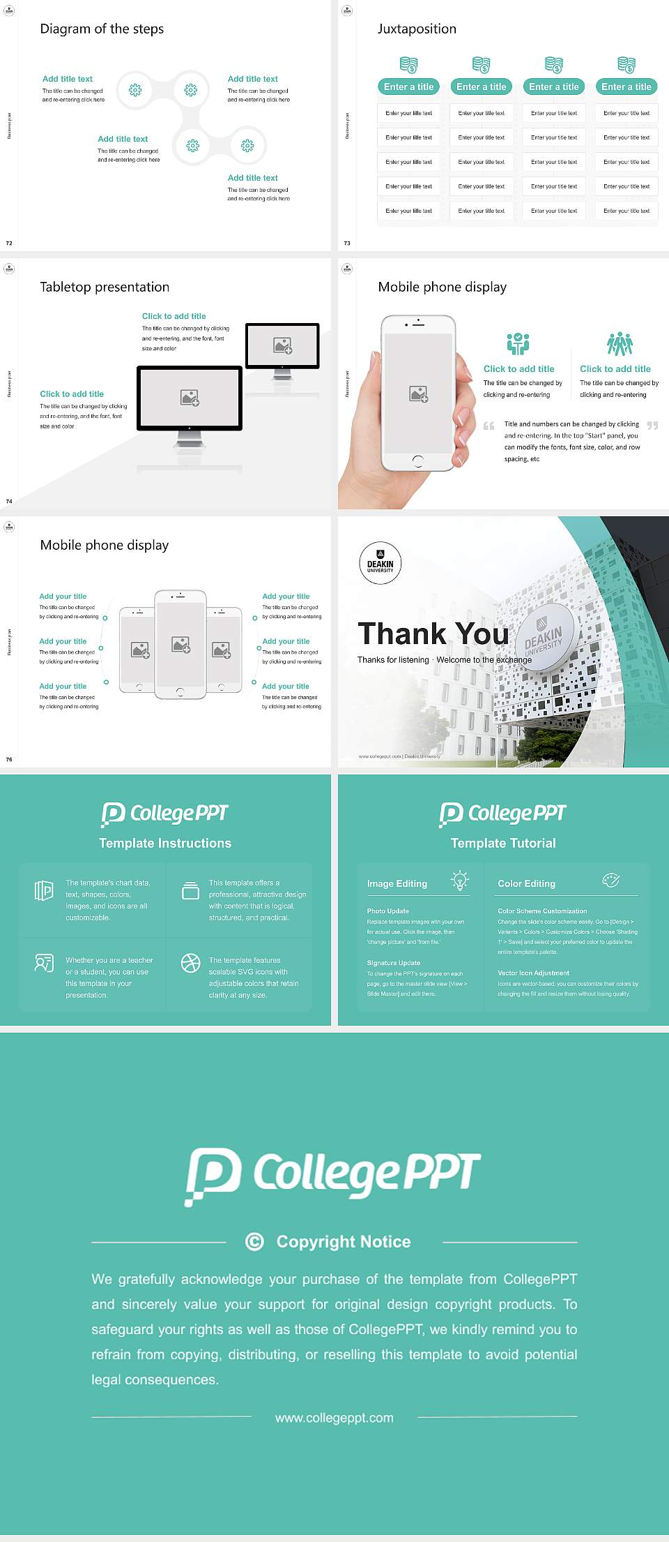 Deakin University Competition/Entrepreneurship Contest PPT Template4:3 ratio PPT effect preview image9
