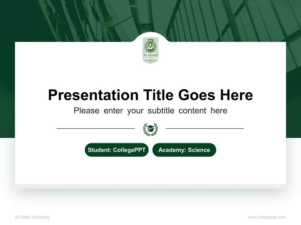 Al-Falah University National Scholarship Defense PPT Template4:3 ratio PPT effect preview image4