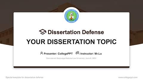 Damodaram Sanjivayya National Law University Graduation Thesis Defense PPT Template