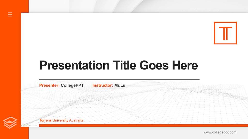 Torrens University Australia Thesis Proposal/Graduation Defense PPT Template16:9 ratio PPT effect preview image