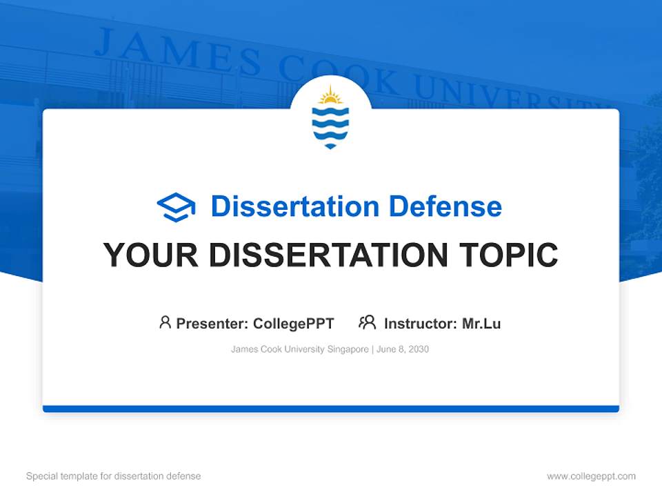 James Cook University Singapore Graduation Thesis Defense PPT Template4:3 ratio PPT effect preview image7