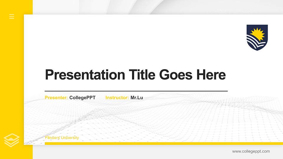 Flinders University Thesis Proposal/Graduation Defense PPT Template16:9 ratio PPT effect preview image