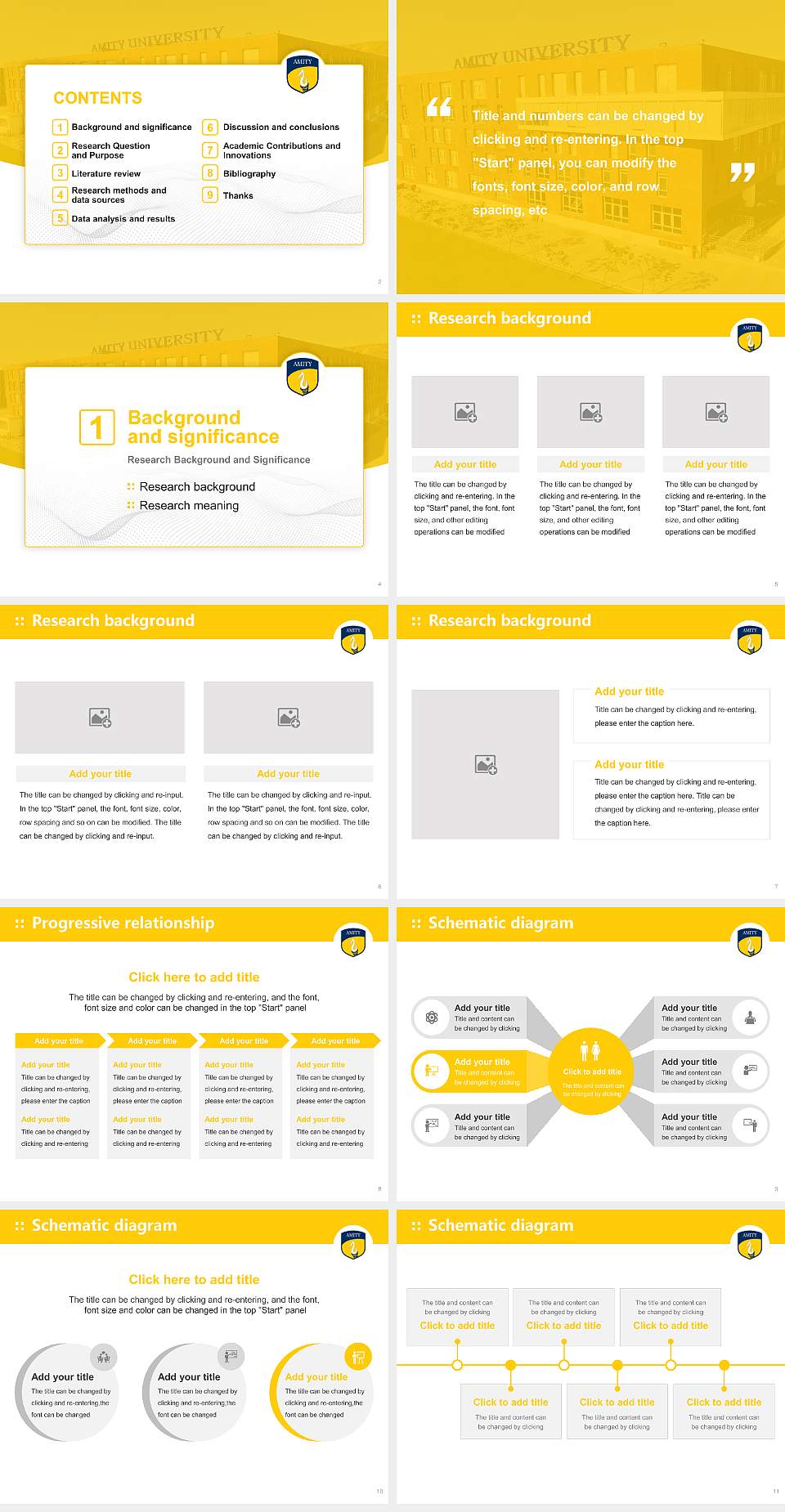 Amity University (Maharashtra) Graduation Thesis Defense PPT Template4:3 ratio PPT effect preview image2