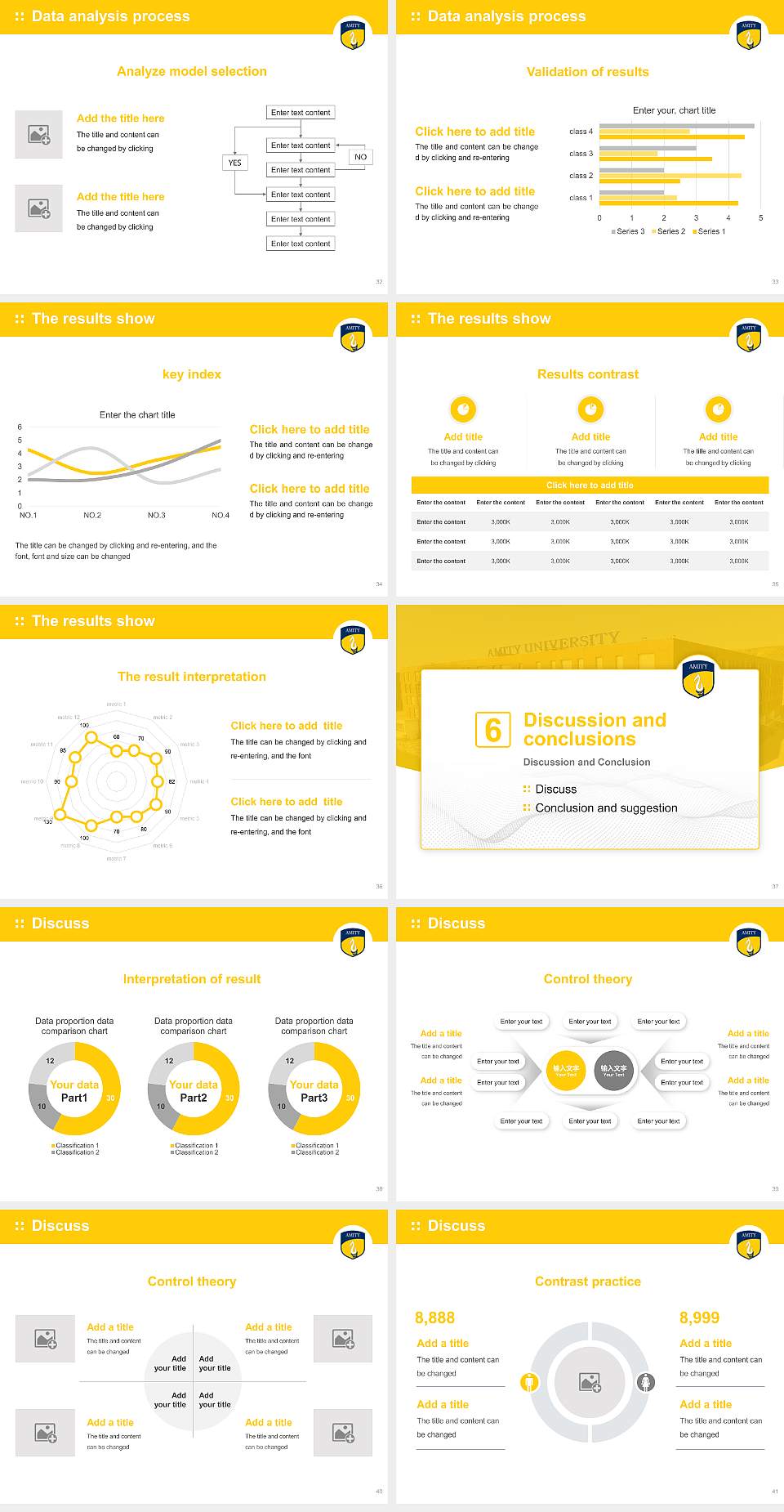 Amity University (Maharashtra) Graduation Thesis Defense PPT Template4:3 ratio PPT effect preview image5