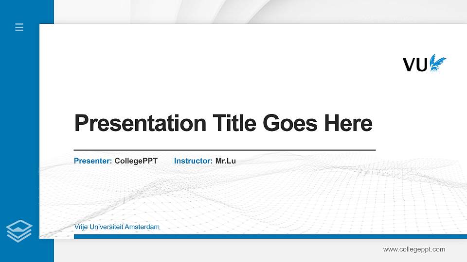 Vrije Universiteit Amsterdam Thesis Proposal/Graduation Defense PPT Template16:9 ratio PPT effect preview image
