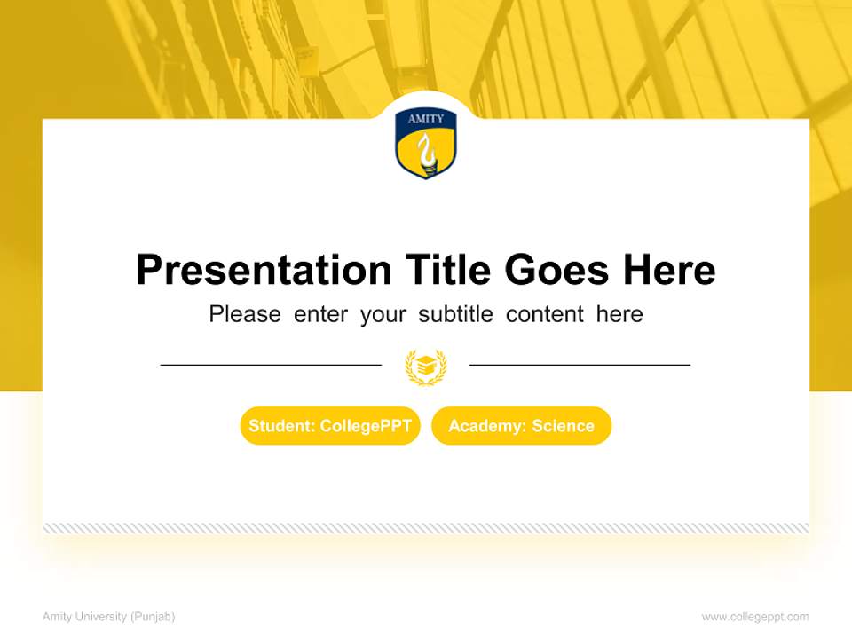 Amity University (Punjab) National Scholarship Defense PPT Template4:3 ratio PPT effect preview image4