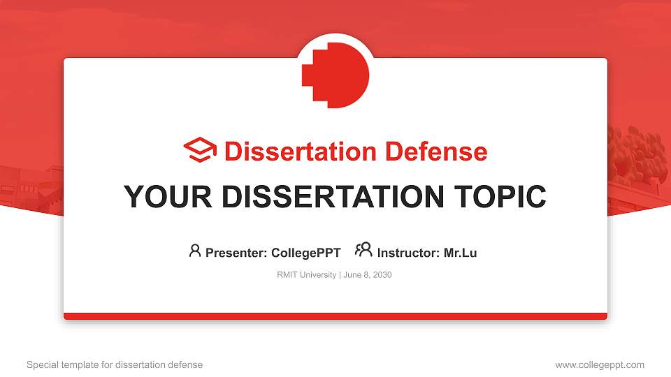 RMIT University Graduation Thesis Defense PPT Template16:9 ratio PPT effect preview image