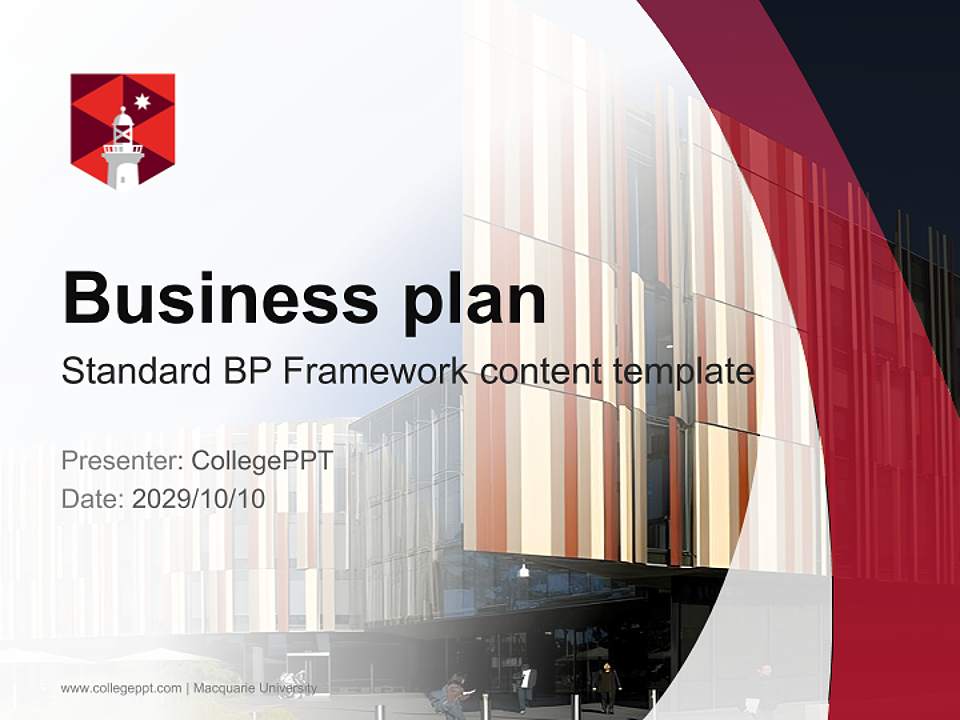 Macquarie University Competition/Entrepreneurship Contest PPT Template4:3 ratio PPT effect preview image9