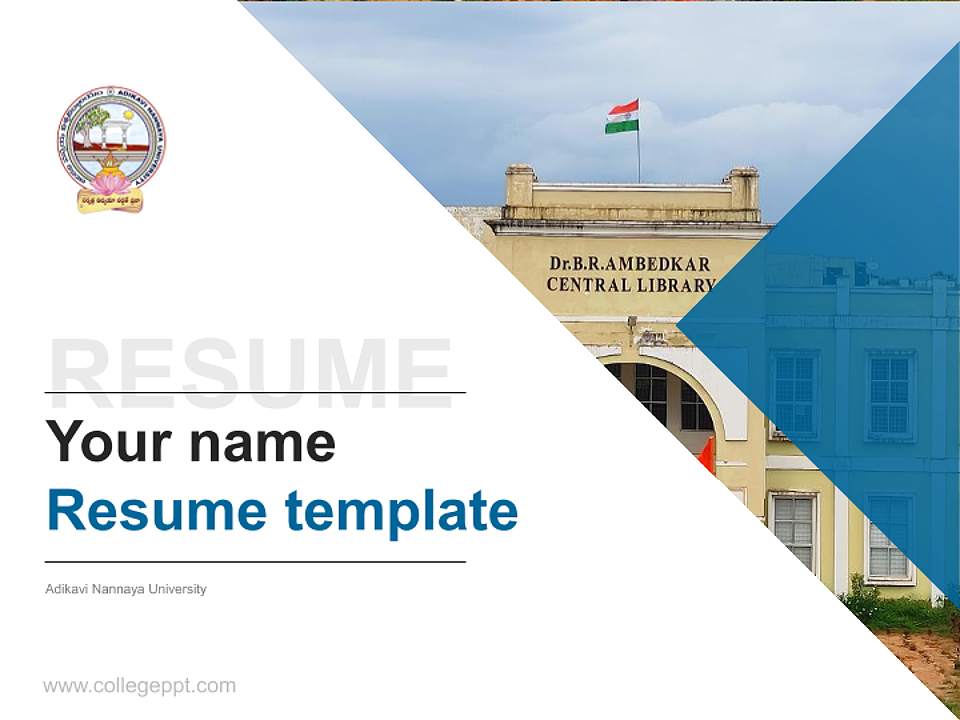 Adikavi Nannaya University Resume PPT Template4:3 ratio PPT effect preview image5