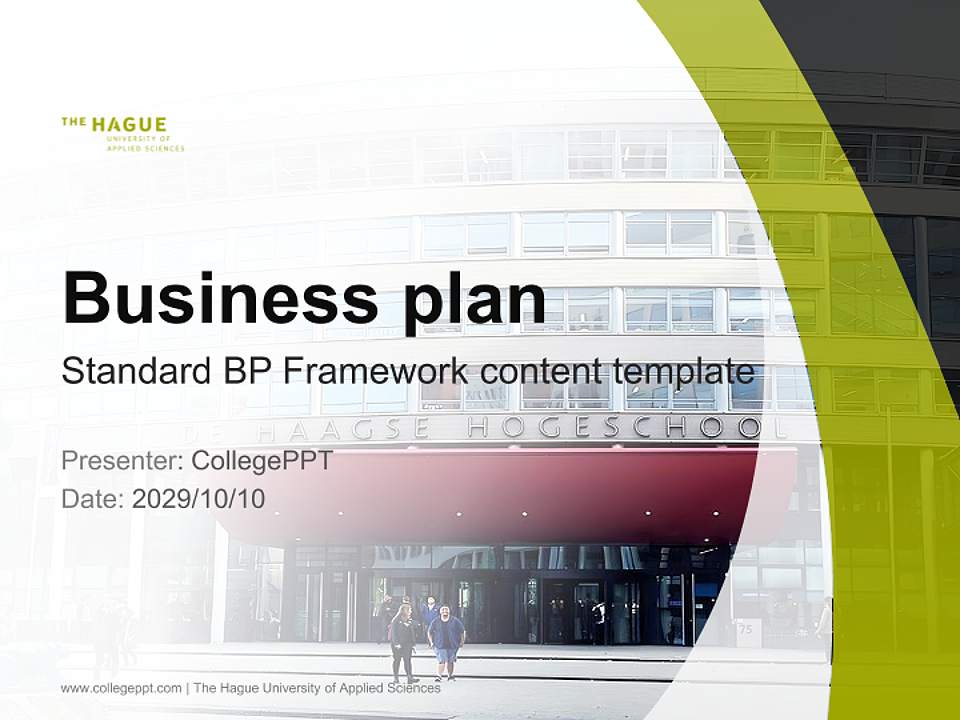 The Hague University of Applied Sciences Competition/Entrepreneurship Contest PPT Template4:3 ratio PPT effect preview image9