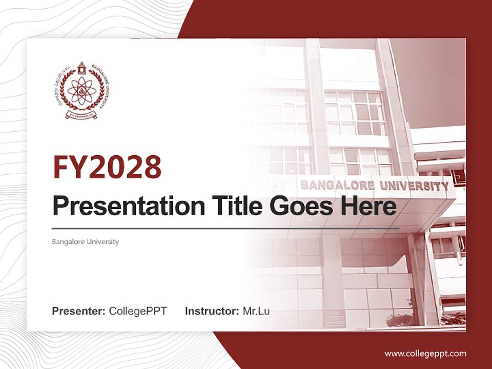 Bangalore University Academic Presentation/Research Findings Report PPT Template4:3 ratio PPT effect preview image5