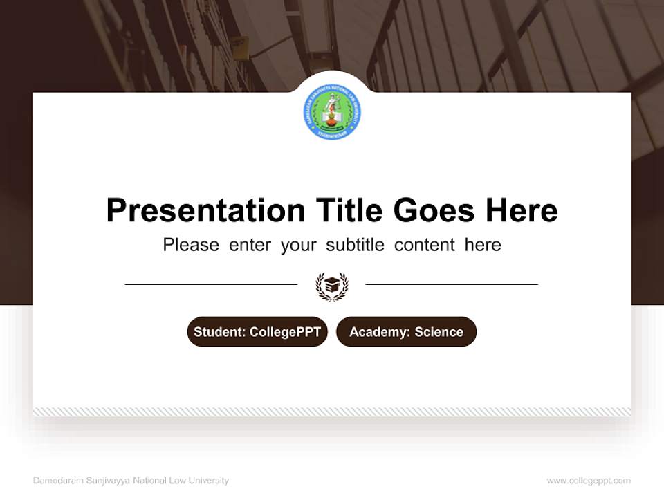 Damodaram Sanjivayya National Law University National Scholarship Defense PPT Template4:3 ratio PPT effect preview image4