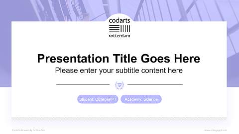 Codarts University for the Arts National Scholarship Defense PPT Template