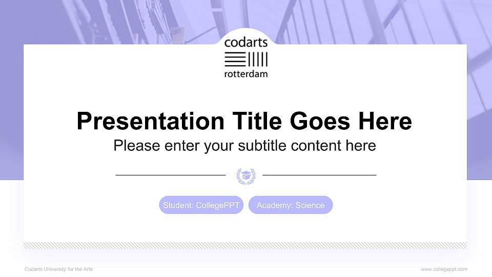 Codarts University for the Arts National Scholarship Defense PPT Template16:9 ratio PPT effect preview image