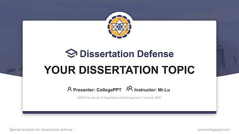 AURO University of Hospitality and Management Graduation Thesis Defense PPT Template