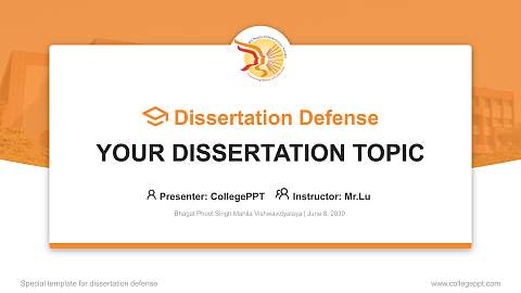 Bhagat Phool Singh Mahila Vishwavidyalaya Graduation Thesis Defense PPT Template