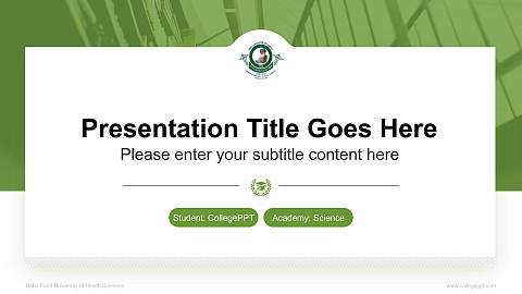 Baba Farid University of Health Sciences National Scholarship Defense PPT Template