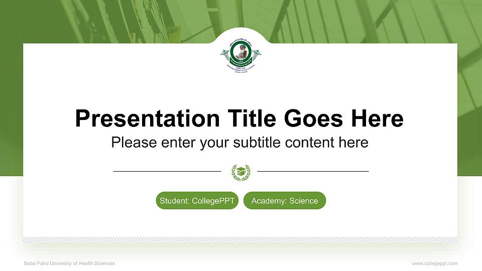 Baba Farid University of Health Sciences National Scholarship Defense PPT Template16:9 ratio PPT effect preview image