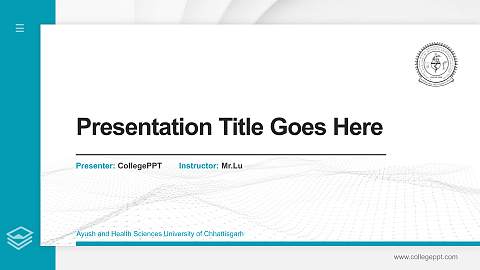 Ayush and Health Sciences University of Chhattisgarh Thesis Proposal/Graduation Defense PPT Template