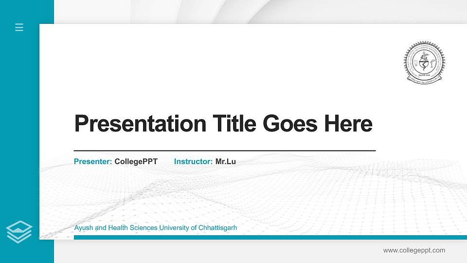 Ayush and Health Sciences University of Chhattisgarh Thesis Proposal/Graduation Defense PPT Template16:9 ratio PPT effect preview image