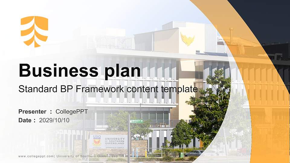 University of Southern Queensland Competition/Entrepreneurship Contest PPT Template16:9 ratio PPT effect preview image