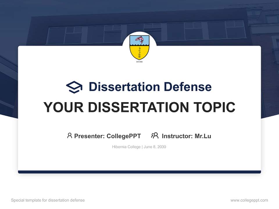 Hibernia College Graduation Thesis Defense PPT Template4:3 ratio PPT effect preview image7