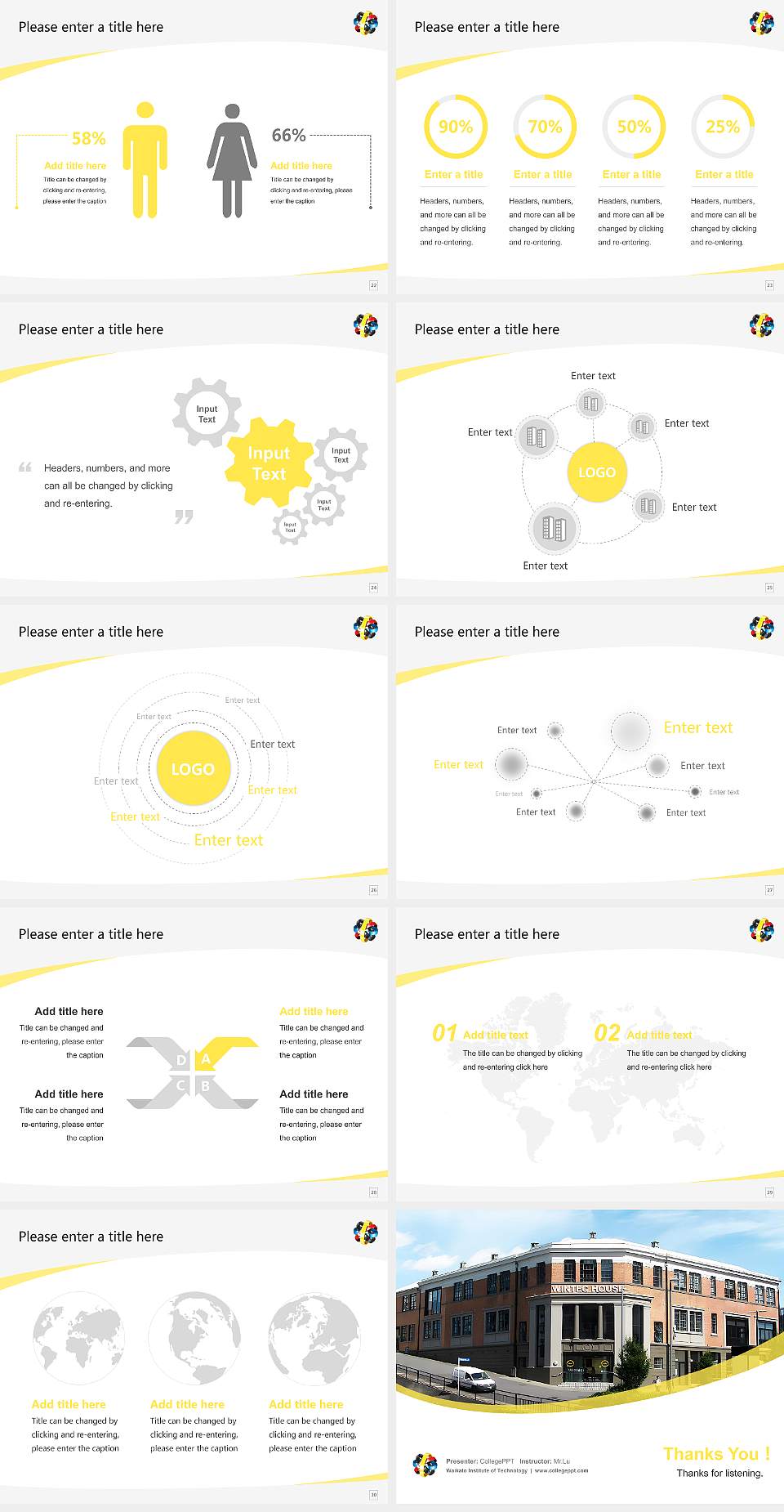 Waikato Institute of Technology Course/Courseware Creation PPT Template4:3 ratio PPT effect preview image4