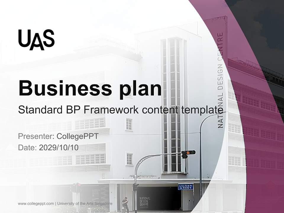 University of the Arts Singapore Competition/Entrepreneurship Contest PPT Template4:3 ratio PPT effect preview image9