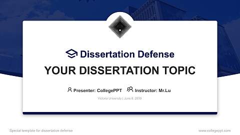 Victoria University Graduation Thesis Defense PPT Template