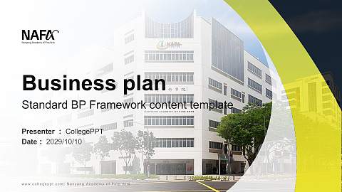 Nanyang Academy of Fine Arts Competition/Entrepreneurship Contest PPT Template