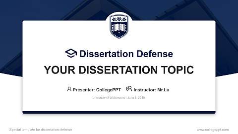 University of Wollongong Graduation Thesis Defense PPT Template