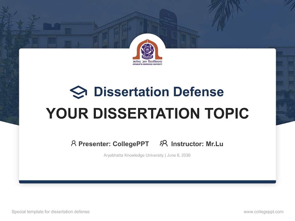 Aryabhatta Knowledge University Graduation Thesis Defense PPT Template4:3 ratio PPT effect preview image7