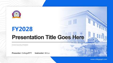 Central University of Kashmir Academic Presentation/Research Findings Report PPT Template