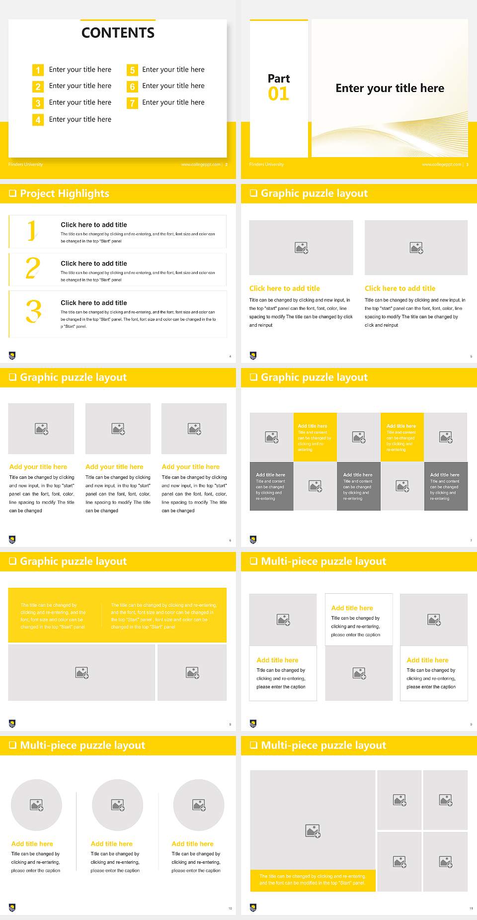 Flinders University General Purpose PPT Template4:3 ratio PPT effect preview image2