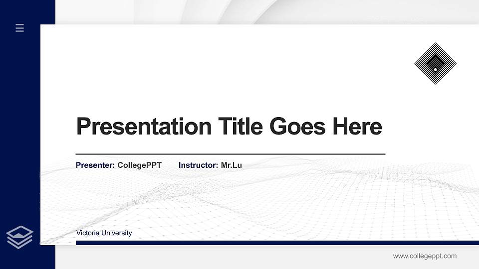 Victoria University Thesis Proposal/Graduation Defense PPT Template16:9 ratio PPT effect preview image