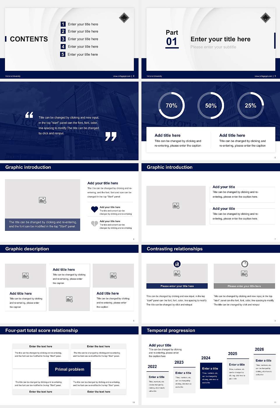 Victoria University Thesis Proposal/Graduation Defense PPT Template16:9 ratio PPT effect preview image2